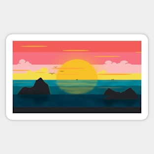 Sunset over the sea Sticker